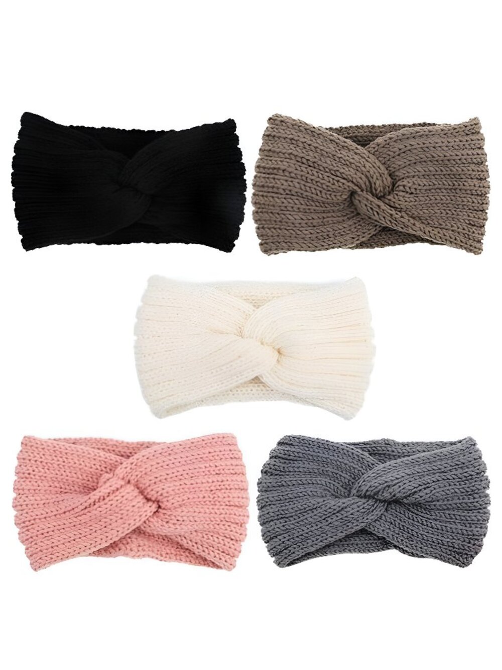 Knit Wide Headband for Winter 5 Pieces Women Ear Warmers Headbands